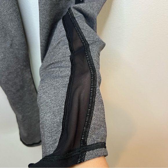 Lululemon Train Times Leggings Crop 17" Heathered Black Mesh Luxtreme TearTag 2 - Picture 8 of 10